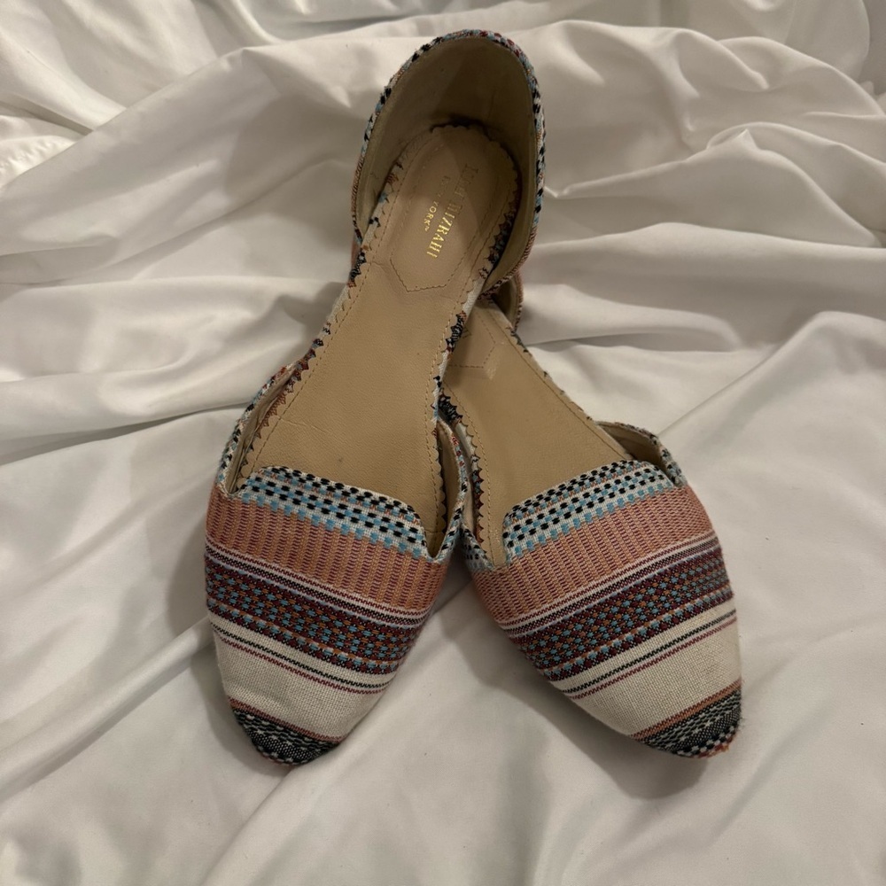 EUC Isaac Mizrahi D'Orsay Multicolor Tapestry Pointed-toe Flat